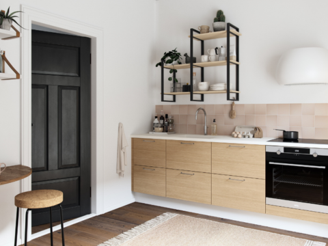 kjøkken med benkeplate og kjøkkenvask i fokus kjøkken med benkeplate og kjøkkenvask i fokus