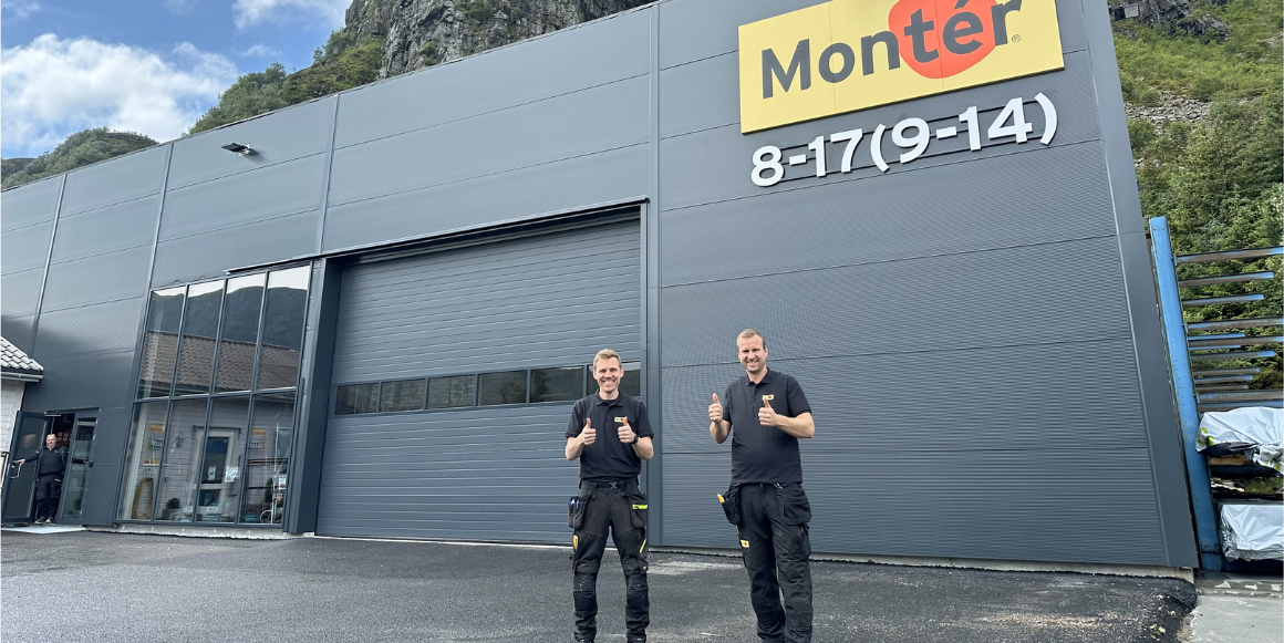Nyåpning av Montér Måløy med daglig leder Kaj Gangø og Kephas Kalisch.