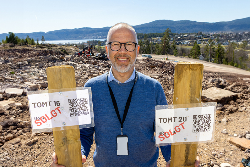 På Bjørndalåsen i Sande åpner de et flott, nytt område. 6 av 11 boenheter ble solgt da første del ble lagt ut for salg. Kjøperne fordeler seg jevnt mellom lokale og tilflyttere. Foto: Iteo