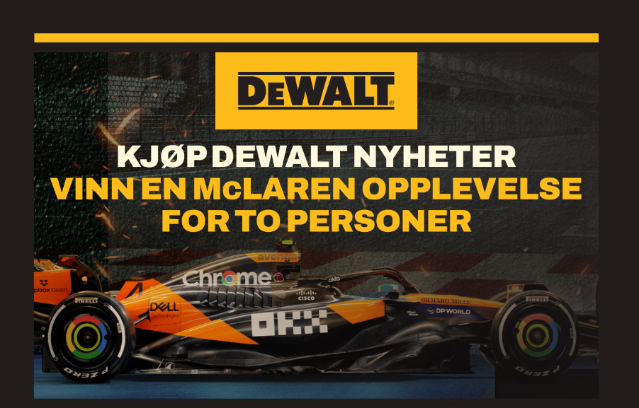 Kjøp nyheter fra DeWALT - Vinn McLaren opplevelse