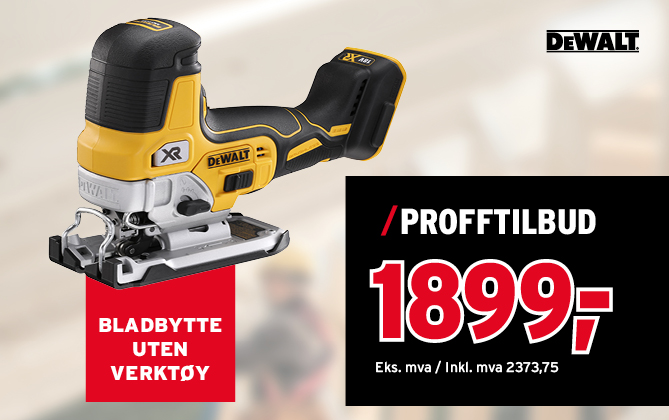 Stikksag fra DeWalt 18V XR bodygrip med børsteløs motor