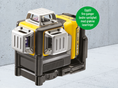 Linjelaser fra DeWalt - nå med grønn laser
